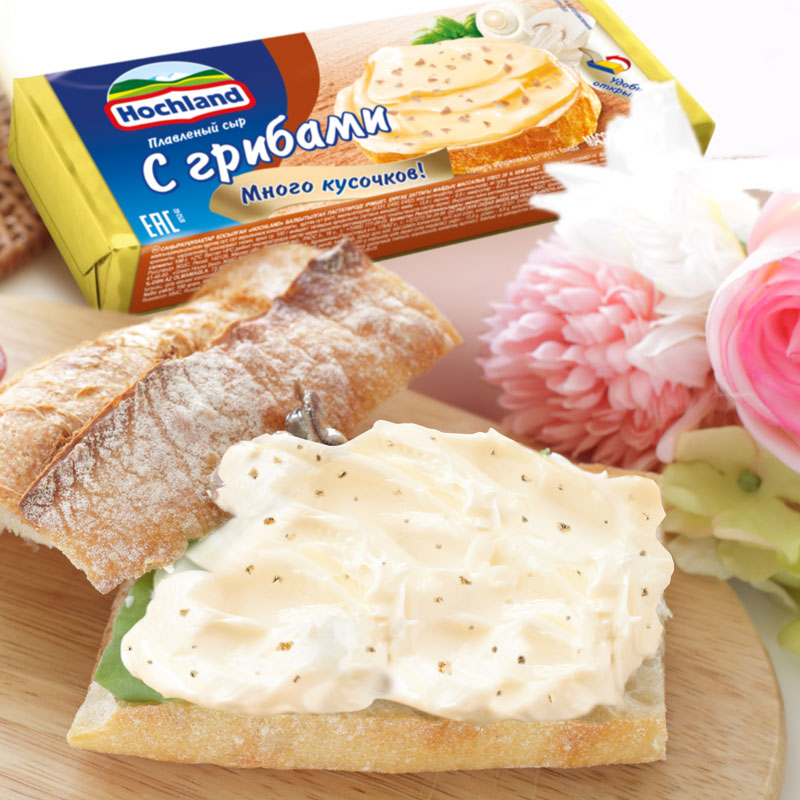 Балқытылған ірімшік саңырауқұлақтармен, 100 гр.